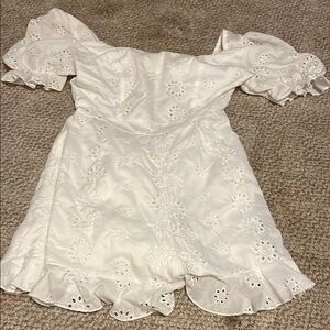 American Eagle Outfitters White Eyelet Jumpsuit